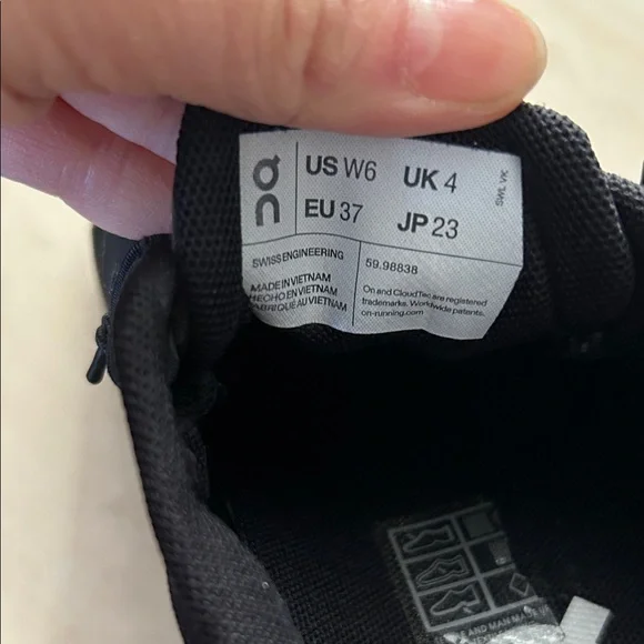 On clouds woMen's Black Athletic Sneakers - Picture 3 of 3